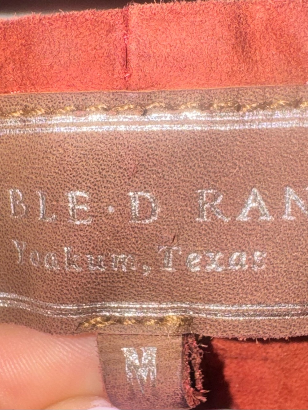 Double D Ranch 100% Leather Rust Red Sleeveless Women’s Tank Top - Picture 2 of 6